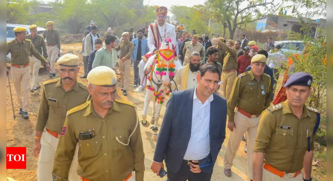 Ajmer Village Marriage: Dalit groom rides horse under tight cop cover in Ajmer village | Jaipur News